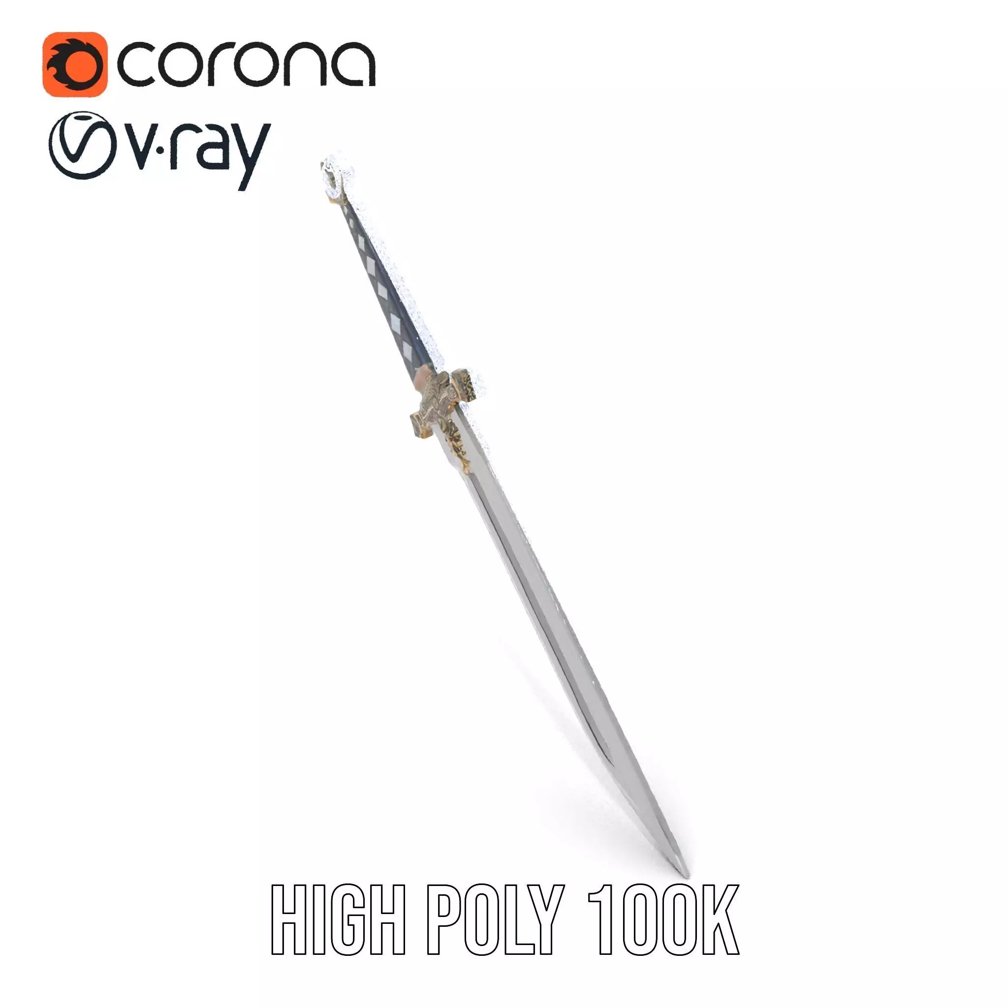 Excalibur Sword Ornate model pack Low-poly 3D model_35