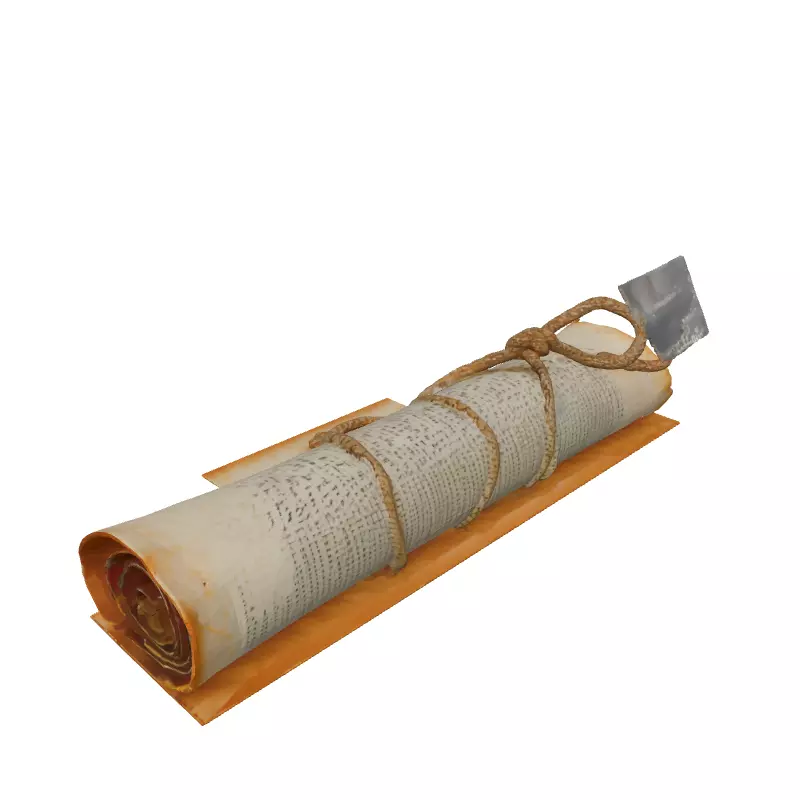 Realistic Rolled Parchment Scroll 3D Model Low-poly 3D model_2