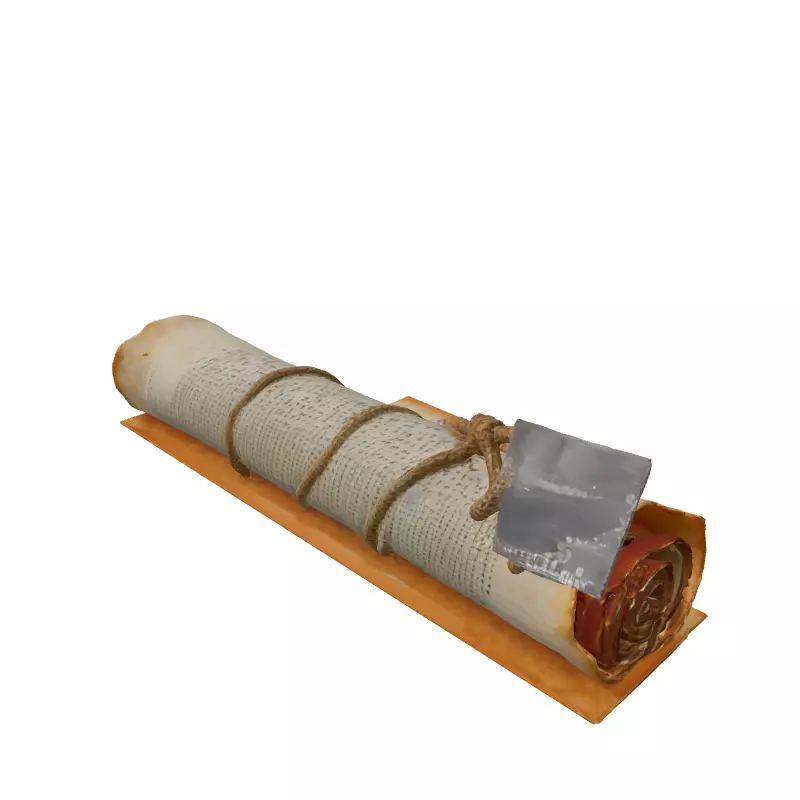 Realistic Rolled Parchment Scroll 3D Model Low-poly 3D model_5