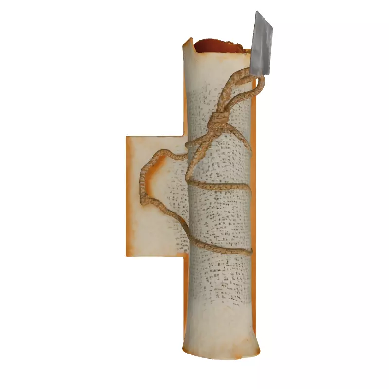 Realistic Rolled Parchment Scroll 3D Model Low-poly 3D model_8