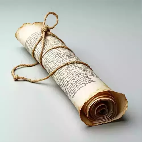 Realistic Rolled Parchment Scroll 3D Model Low-poly 3D model