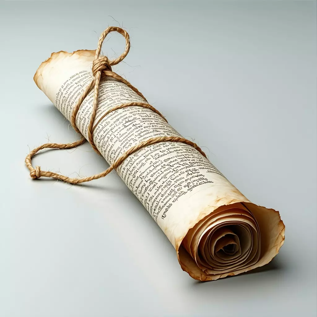 Realistic Rolled Parchment Scroll 3D Model Low-poly 3D model_0