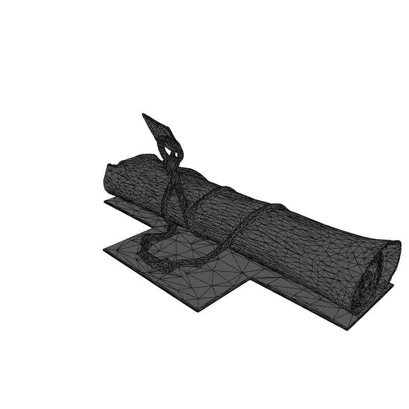 Realistic Rolled Parchment Scroll 3D Model Low-poly 3D model_1