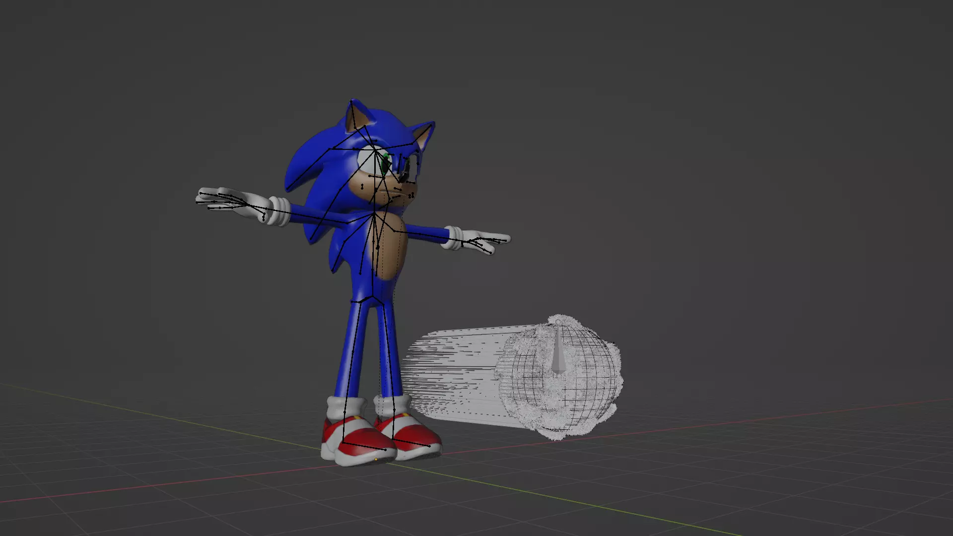 Rigged Movie Sonic The Hedgehog Low-poly 3D model_2
