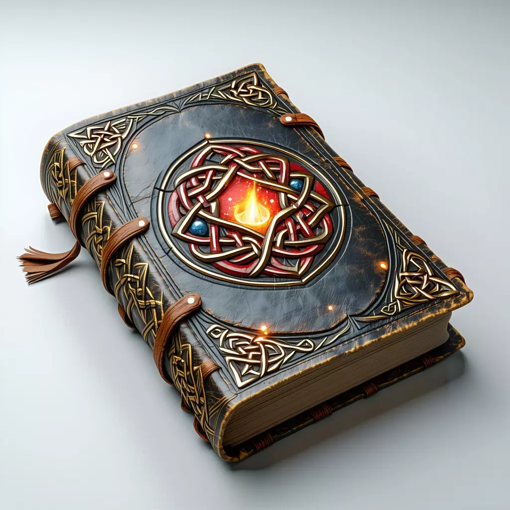 Ancient Celtic Magic Book 3D Model Low-poly 3D model_0