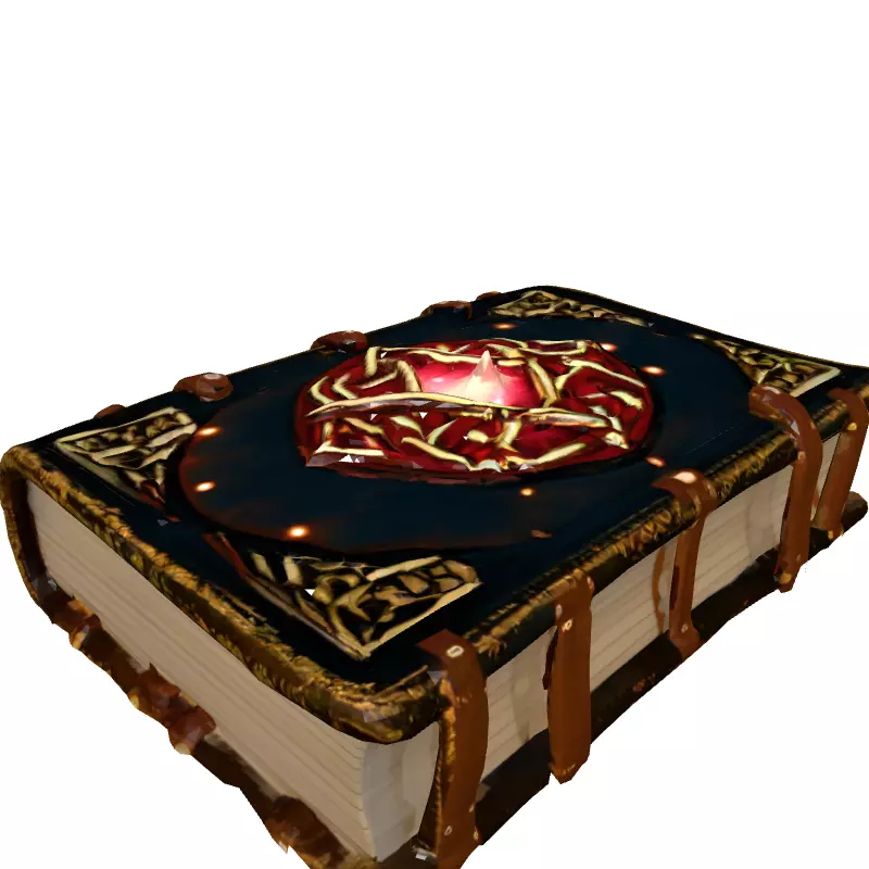 Ancient Celtic Magic Book 3D Model Low-poly 3D model_2