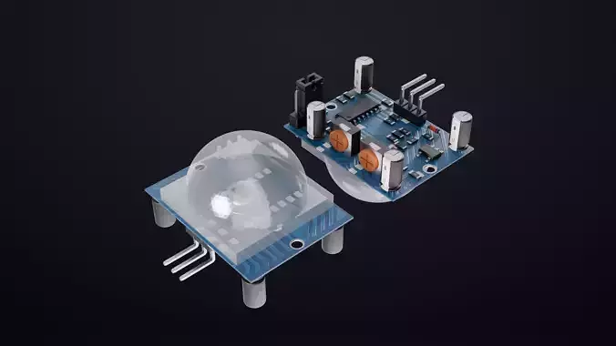 PIR Motion Sensor Module 3D Model for Arduino IoT Projects