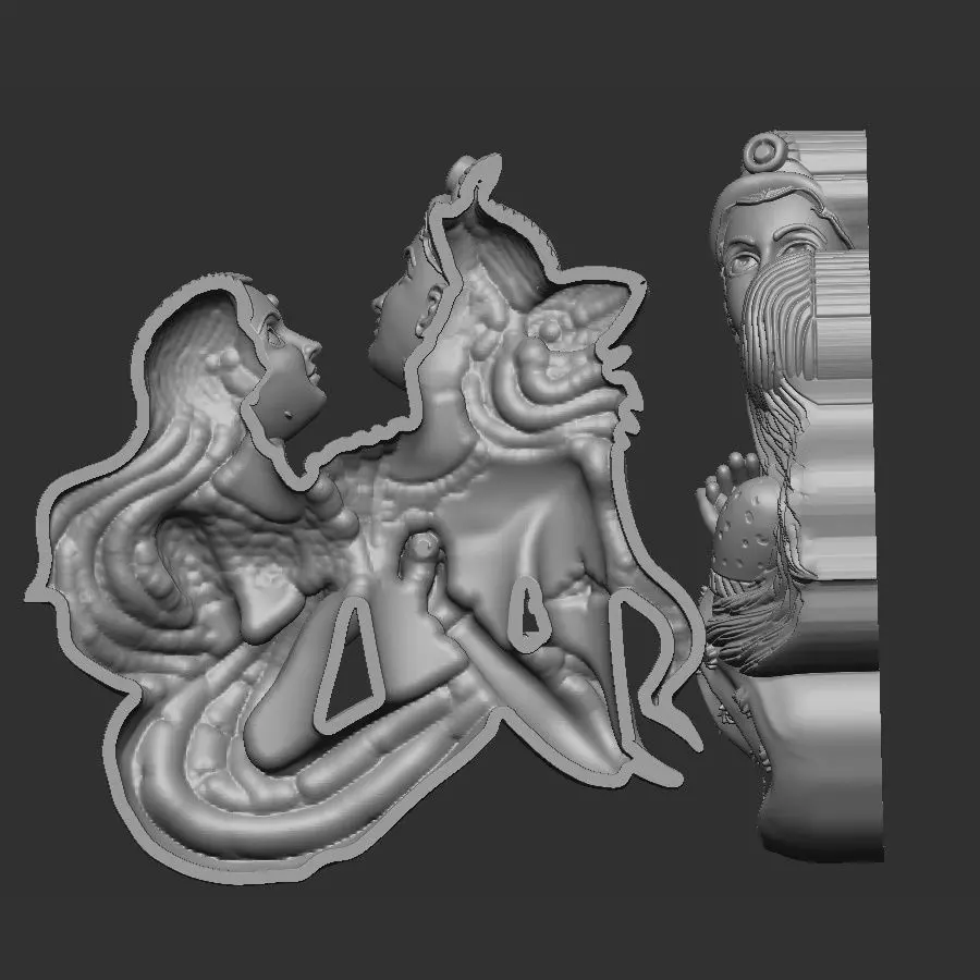 Radha Krishna  3D print model_1