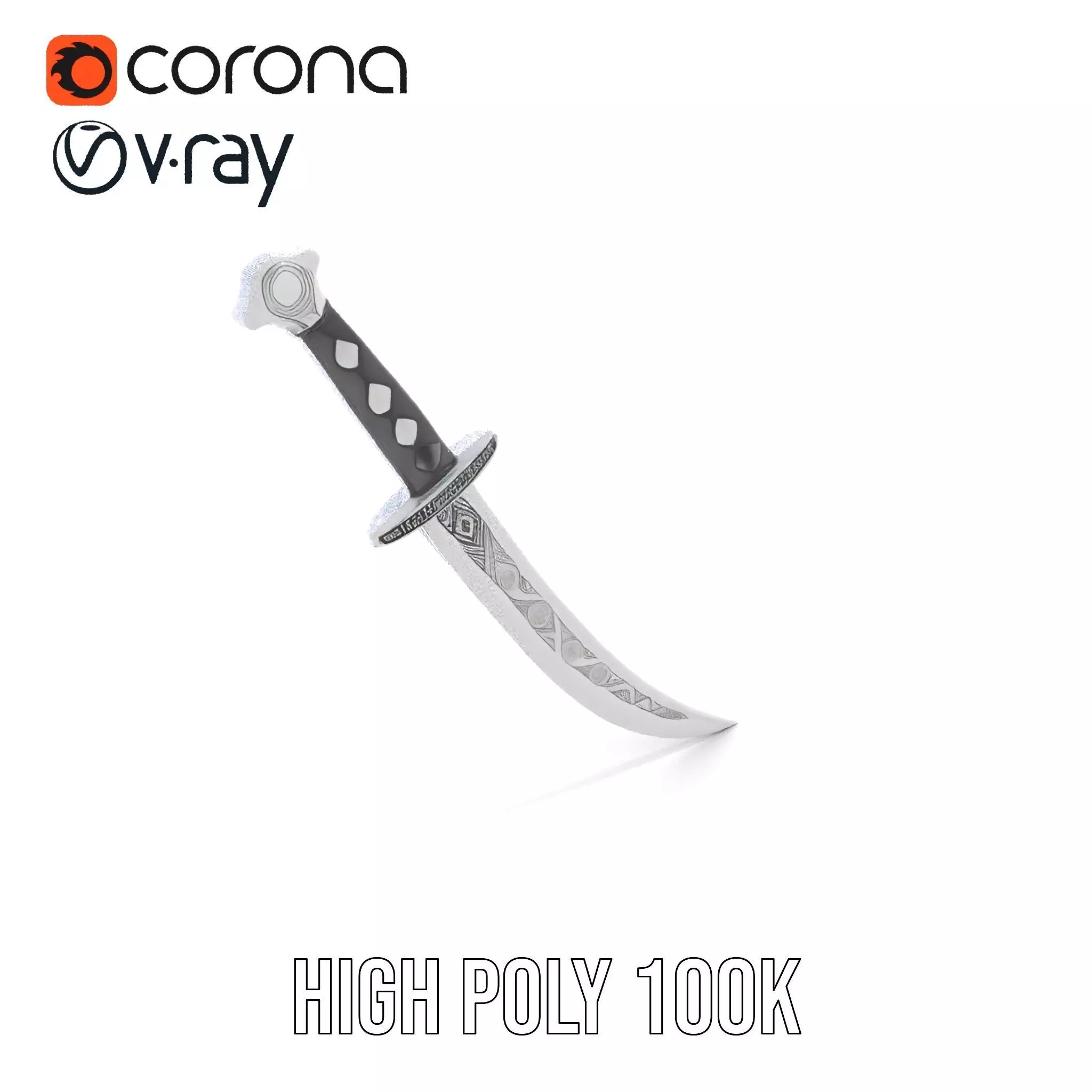 Elegant Black Sword model pack Low-poly 3D model_29