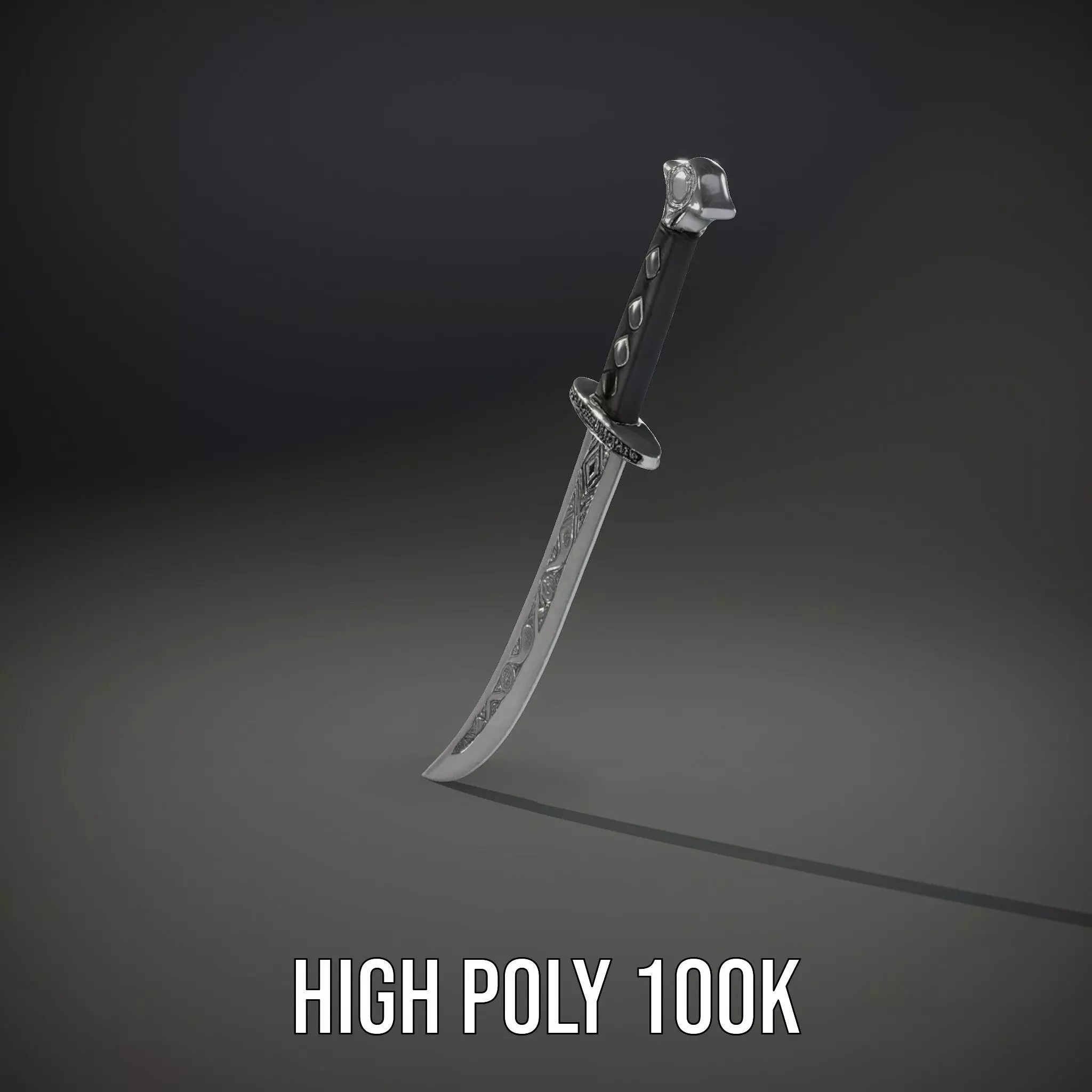 Elegant Black Sword model pack Low-poly 3D model_8