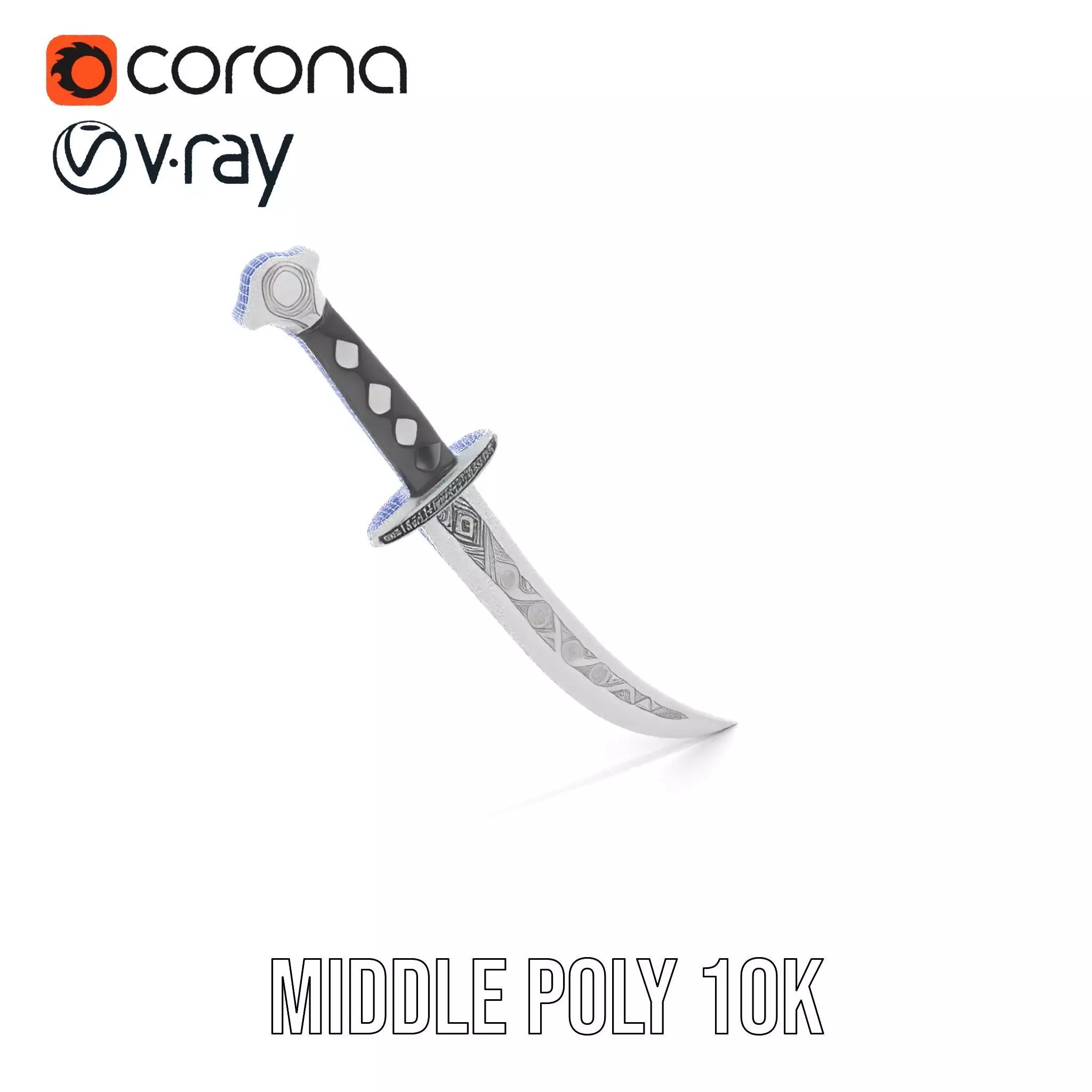 Elegant Black Sword model pack Low-poly 3D model_18