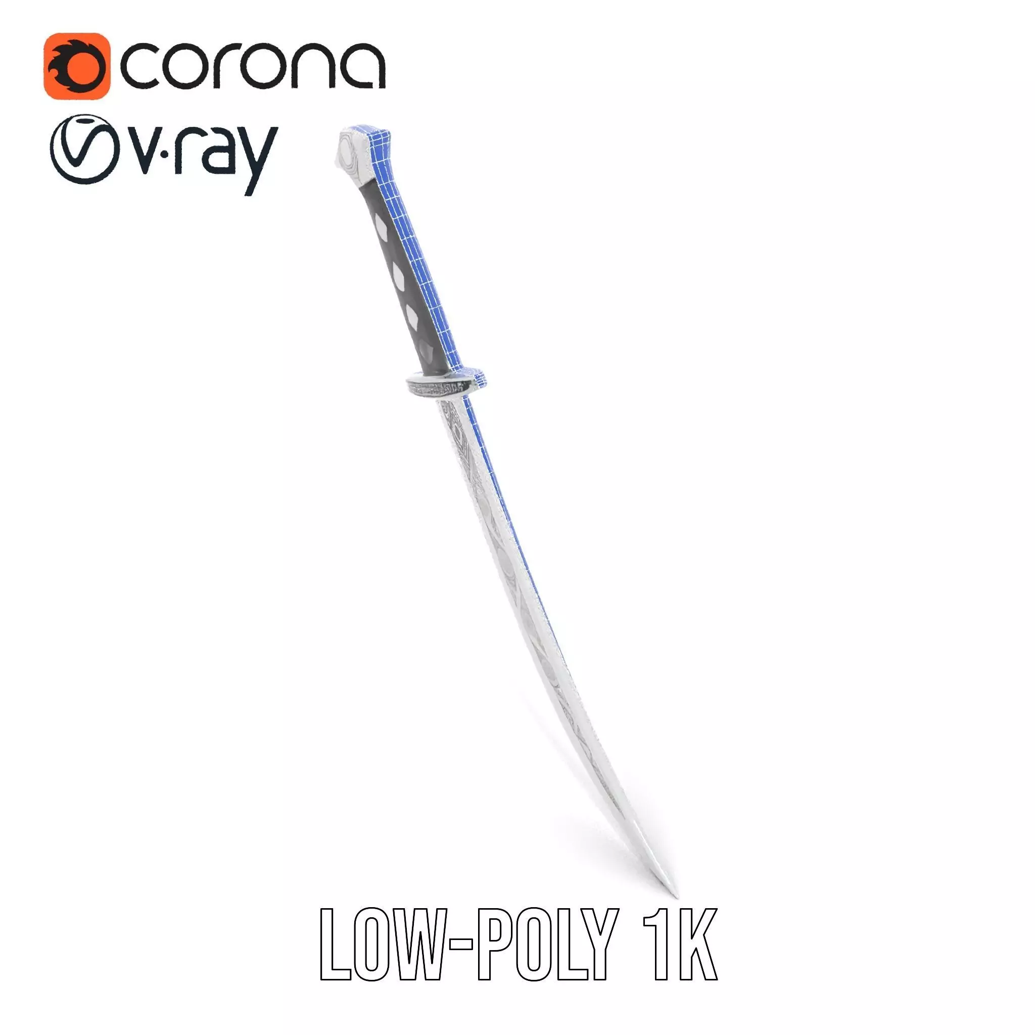 Elegant Black Sword model pack Low-poly 3D model_19