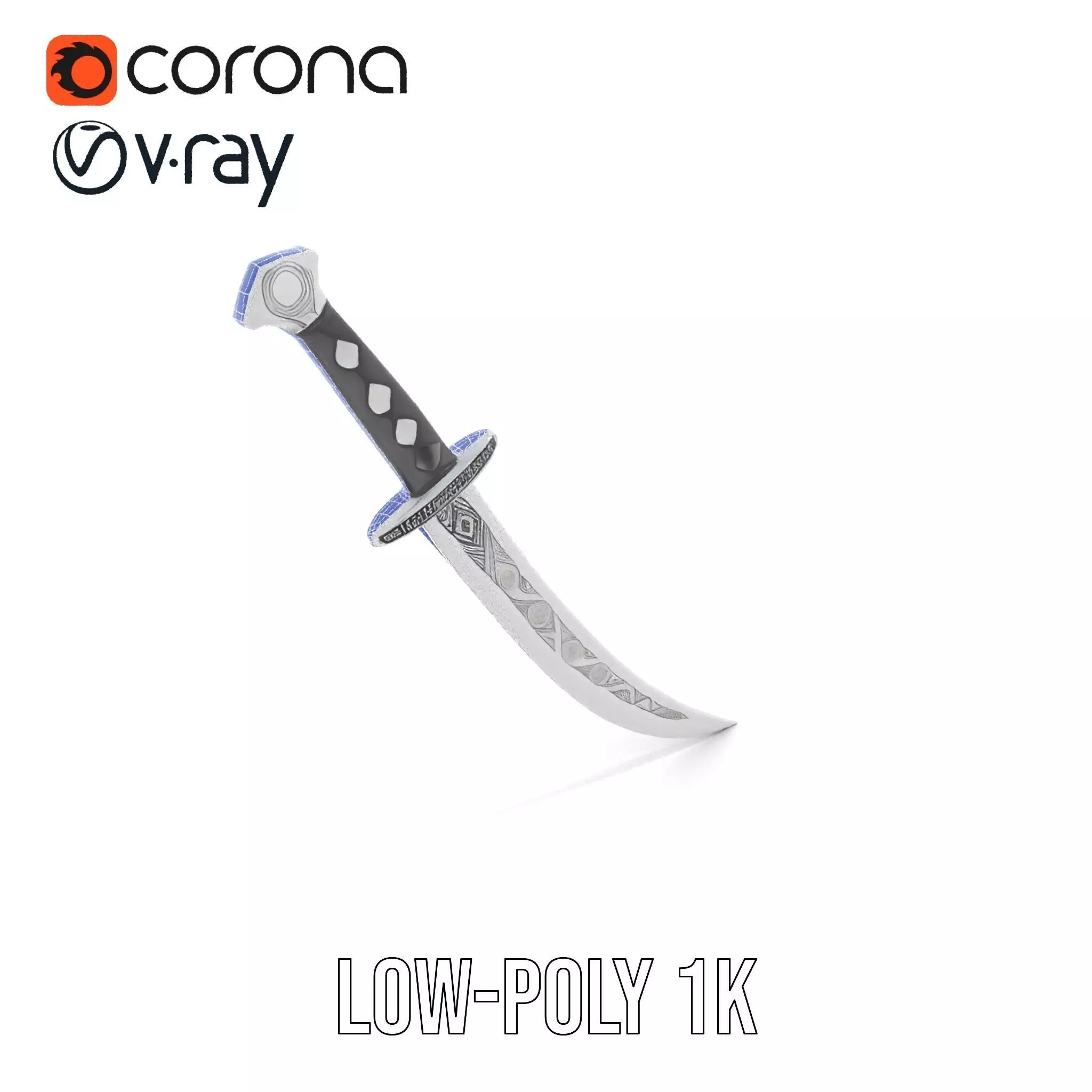 Elegant Black Sword model pack Low-poly 3D model_14