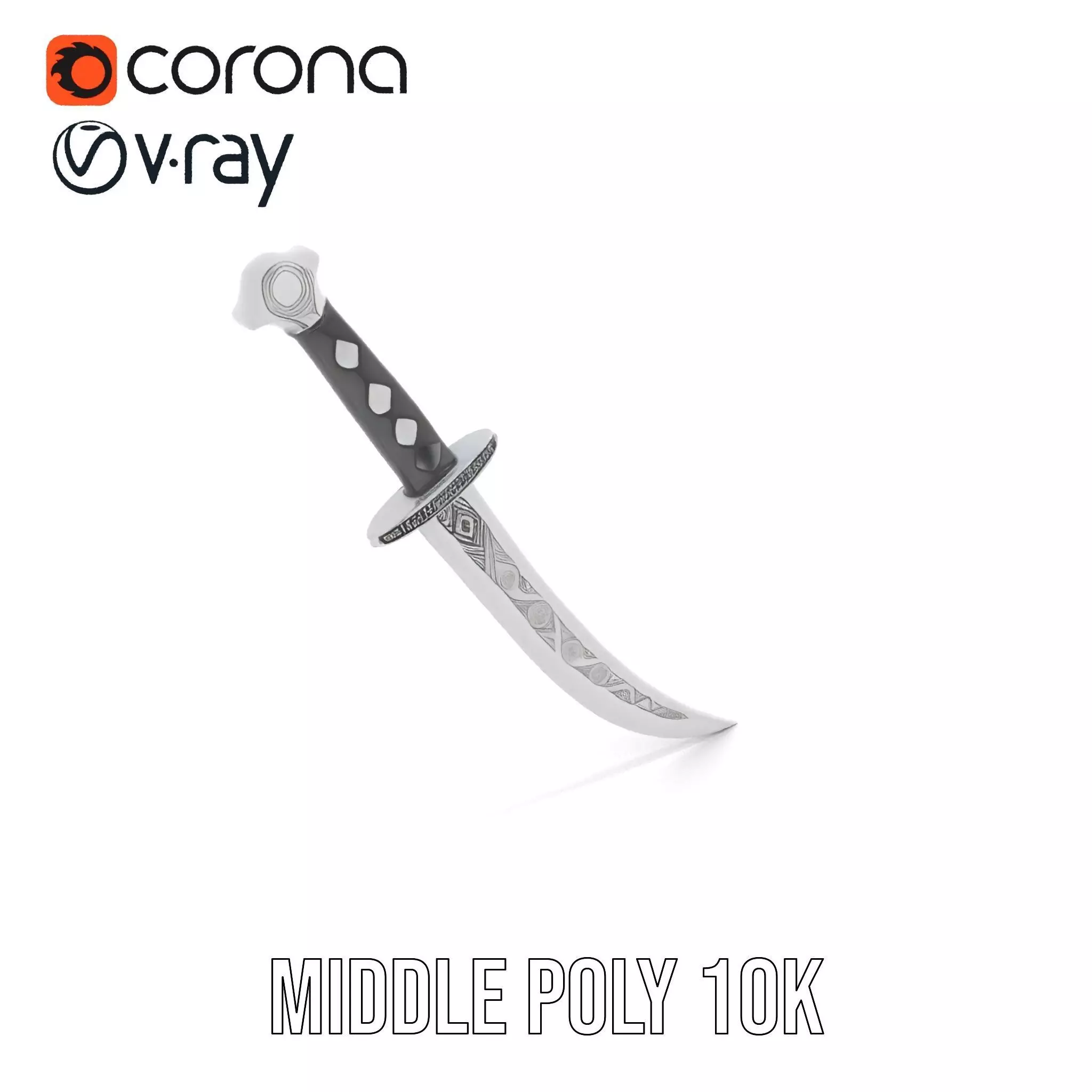 Elegant Black Sword model pack Low-poly 3D model_5