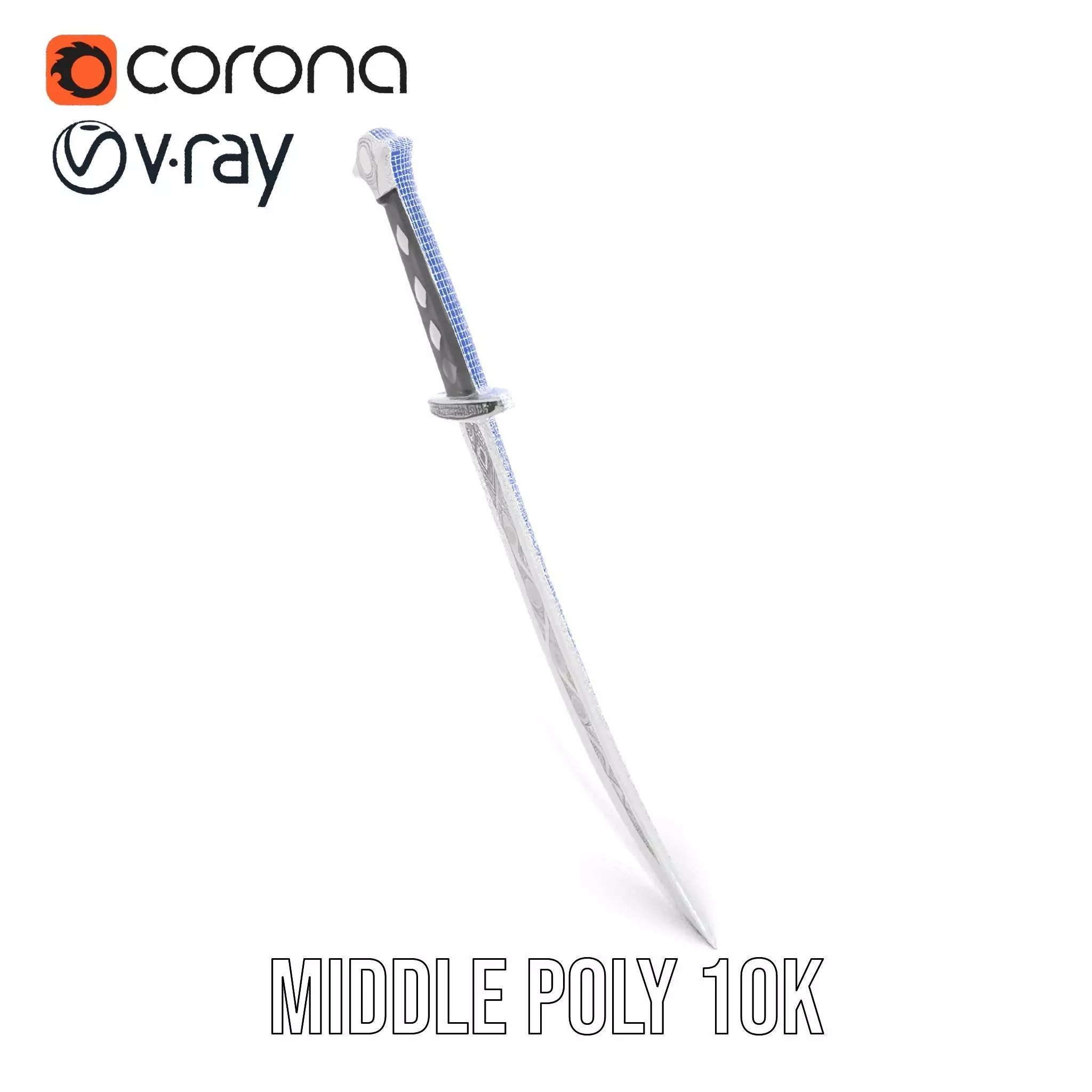 Elegant Black Sword model pack Low-poly 3D model_27