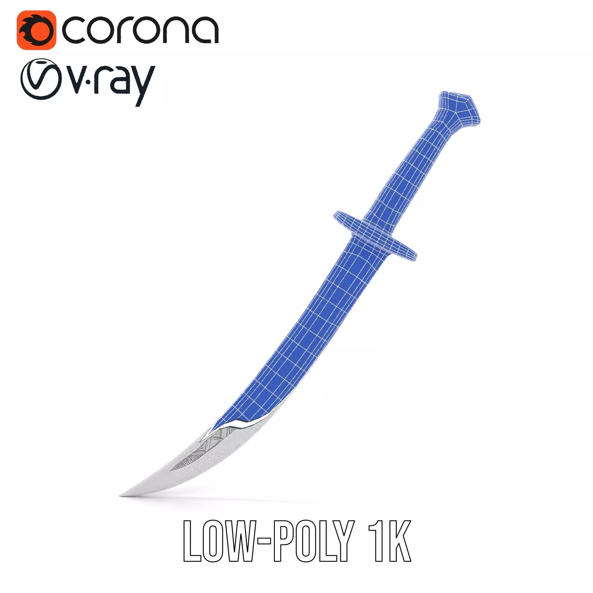 Elegant Black Sword model pack Low-poly 3D model_25