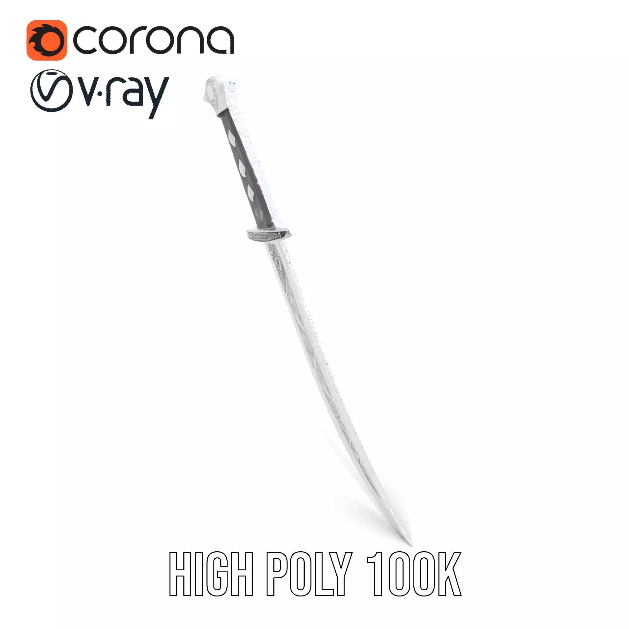 Elegant Black Sword model pack Low-poly 3D model_33