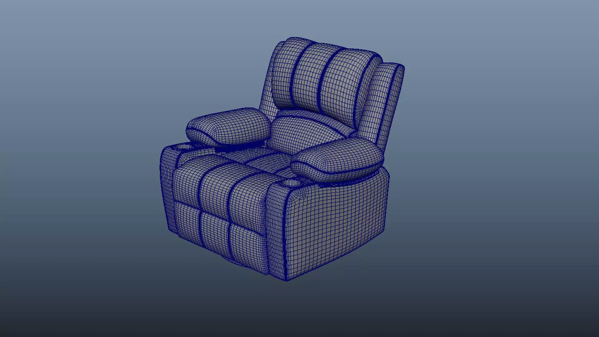 Recliner Chair Low-poly 3D model_8