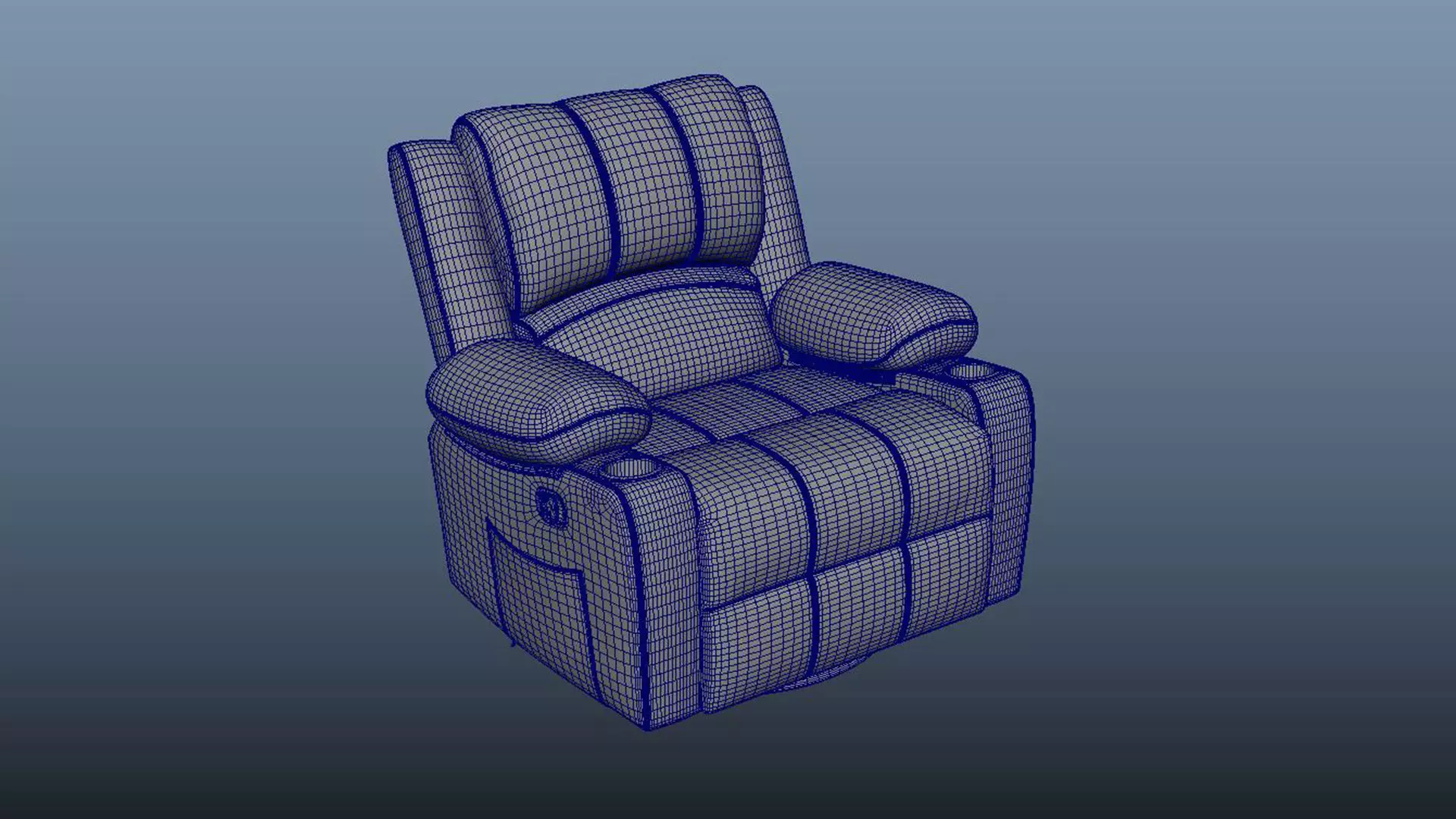 Recliner Chair Low-poly 3D model_7