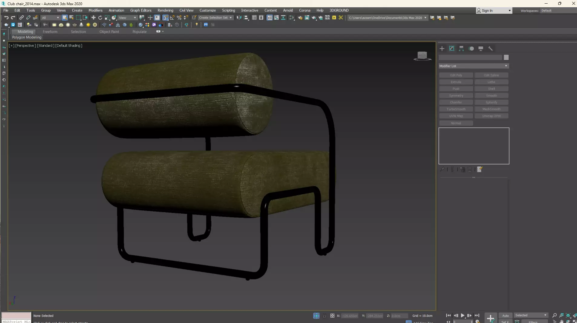 Club Chair in Como by Kelly Wearstler Low-poly 3D model_12