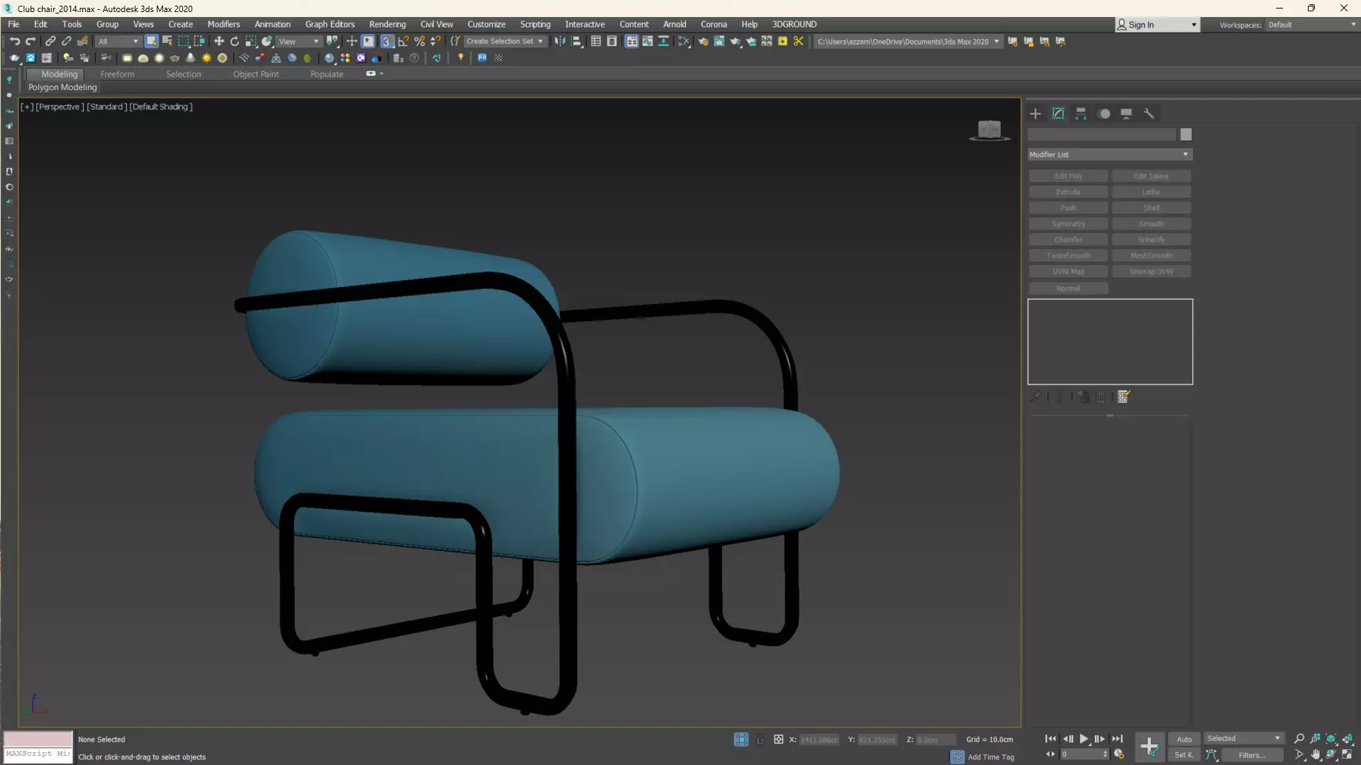 Club Chair in Como by Kelly Wearstler Low-poly 3D model_14