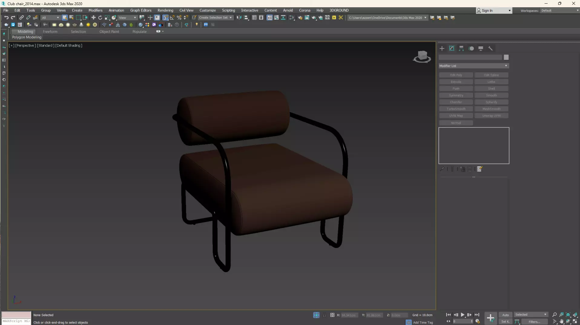 Club Chair in Como by Kelly Wearstler Low-poly 3D model_13