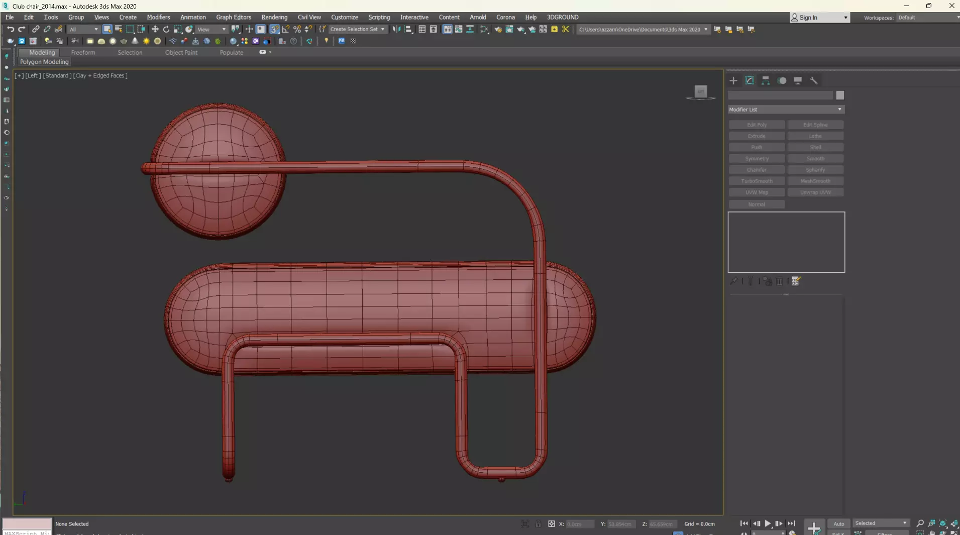 Club Chair in Como by Kelly Wearstler Low-poly 3D model_26