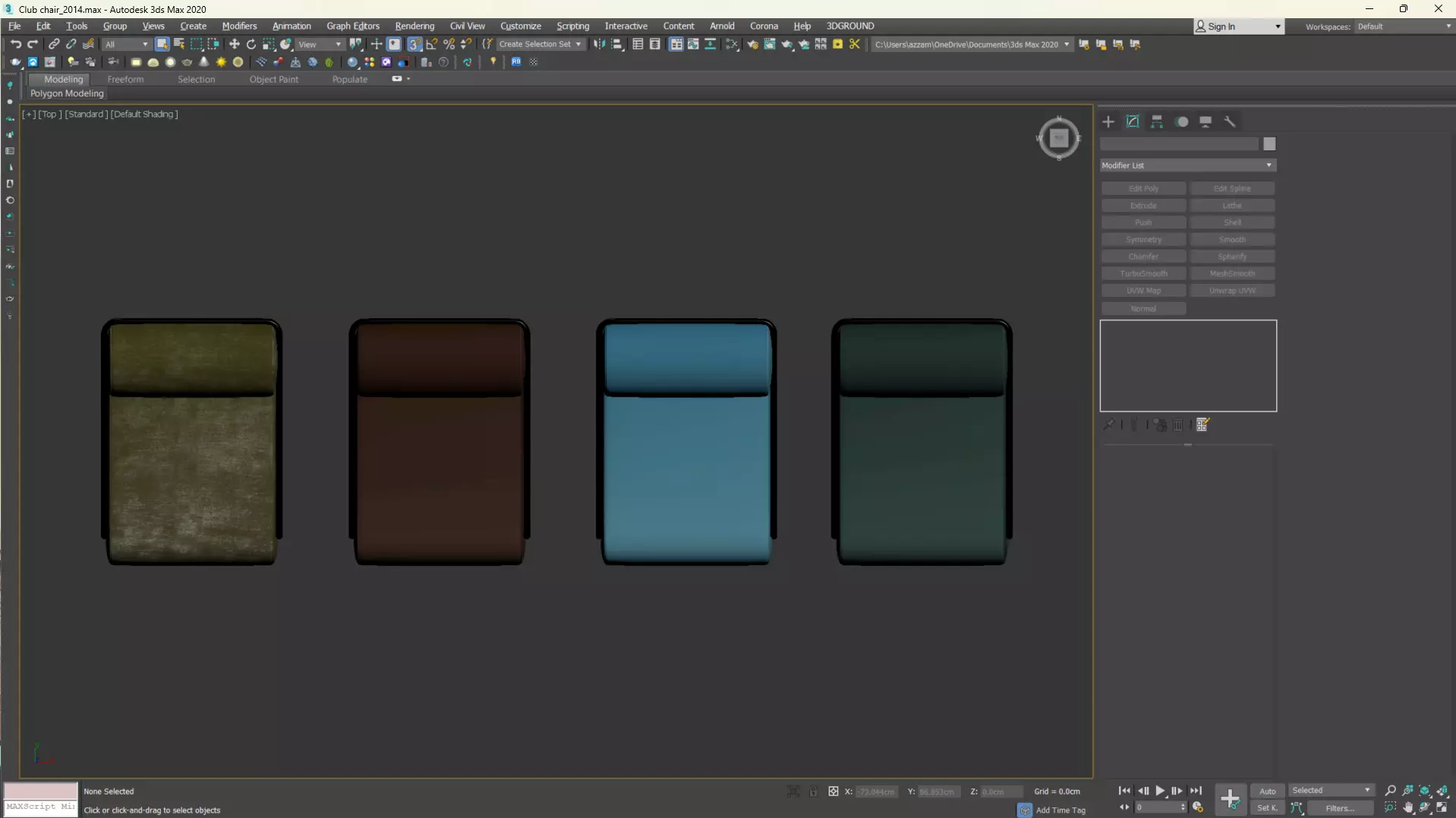 Club Chair in Como by Kelly Wearstler Low-poly 3D model_23