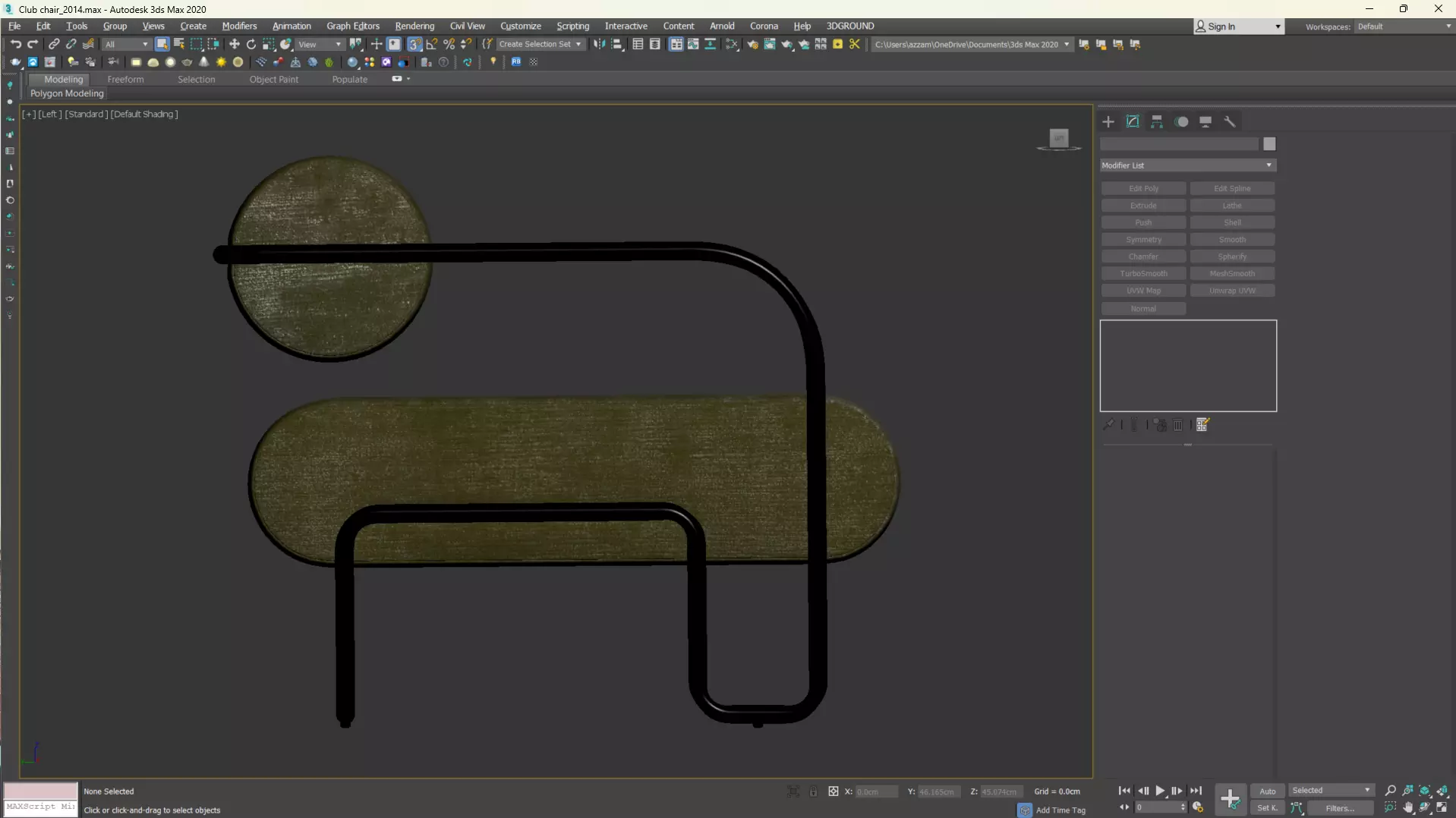 Club Chair in Como by Kelly Wearstler Low-poly 3D model_25