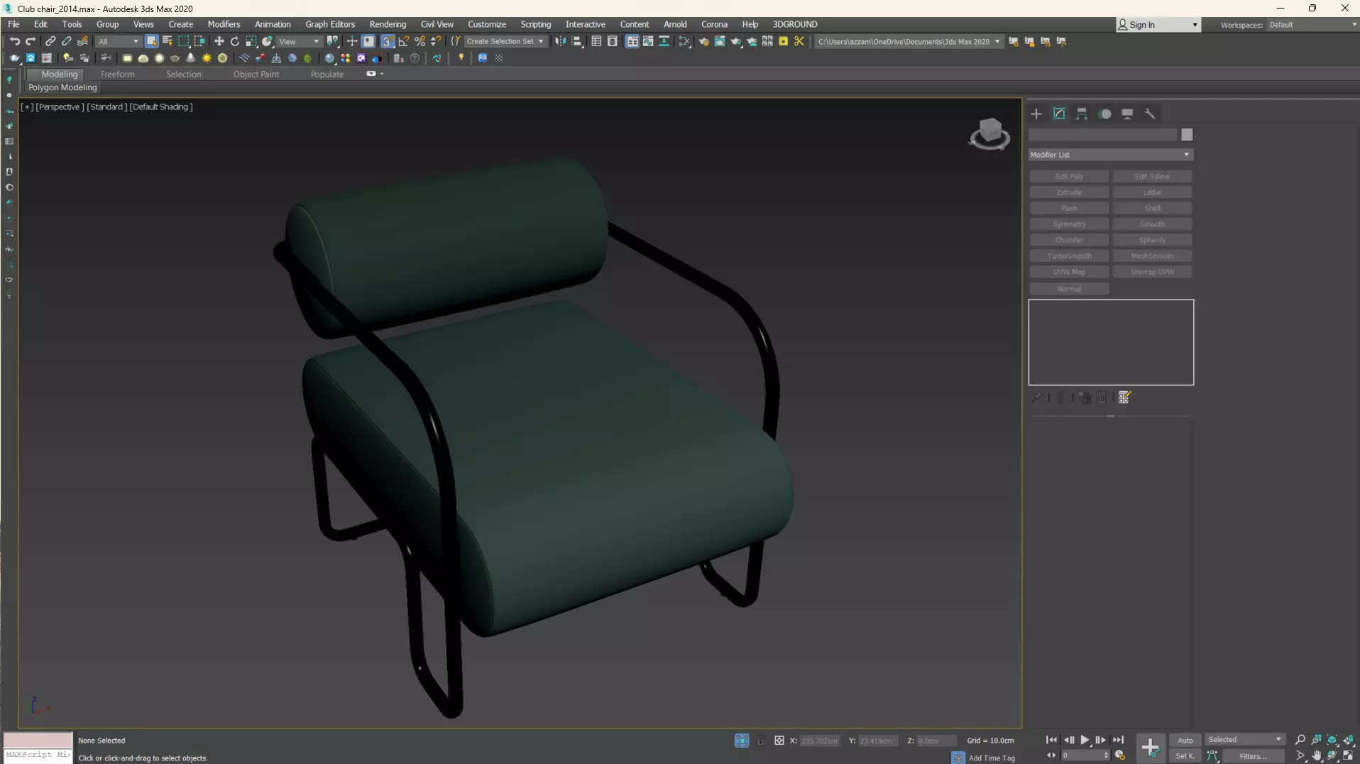 Club Chair in Como by Kelly Wearstler Low-poly 3D model_16