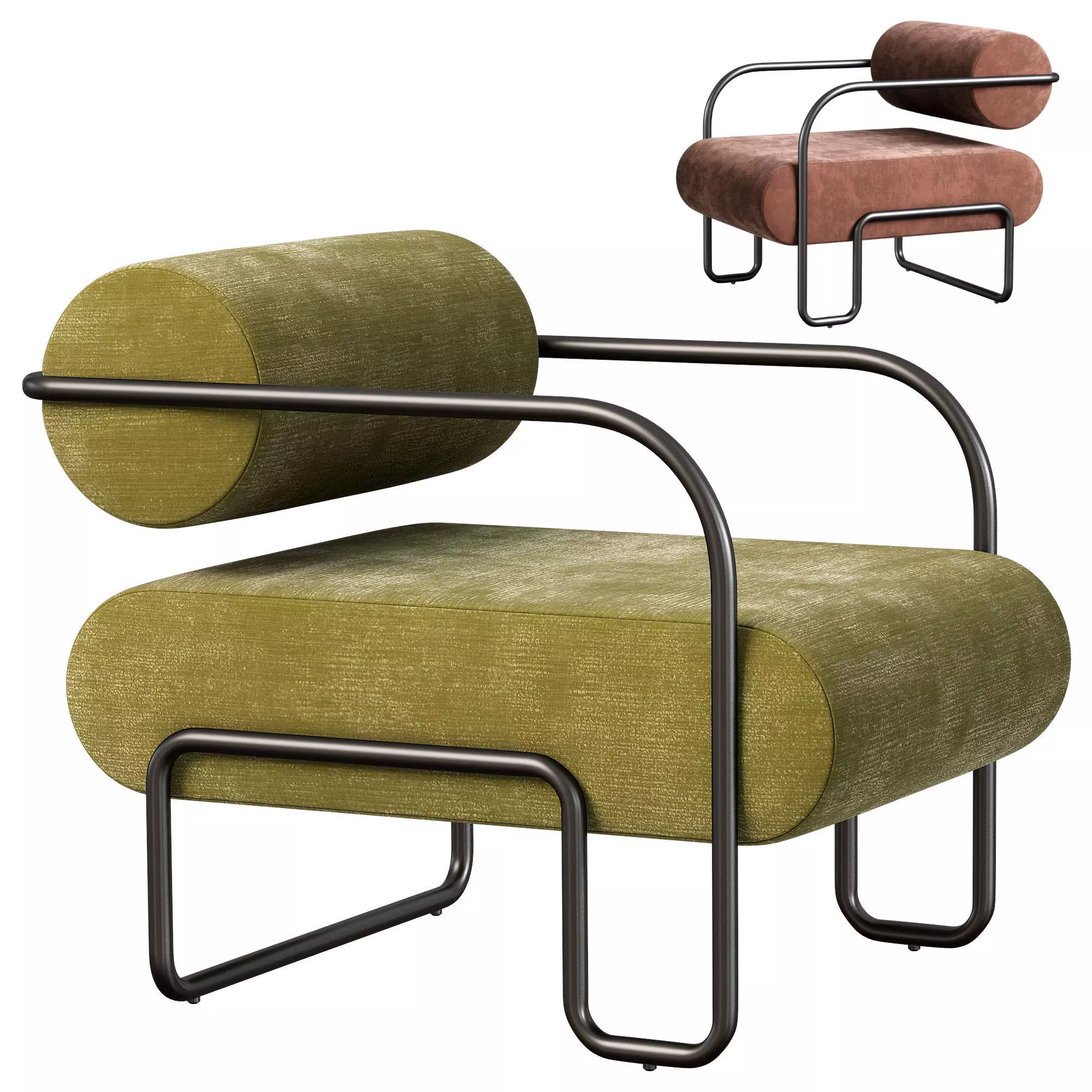 Club Chair in Como by Kelly Wearstler Low-poly 3D model_0