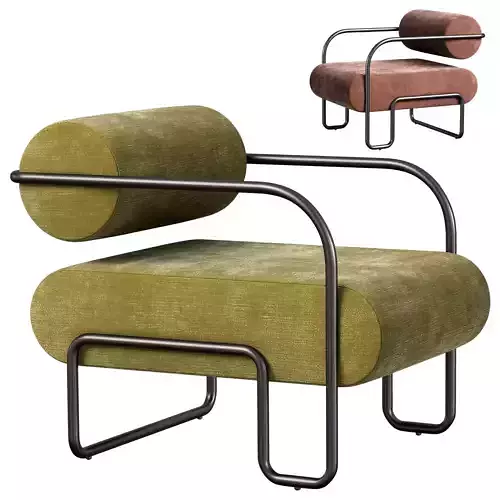 Club Chair in Como by Kelly Wearstler Low-poly 3D model