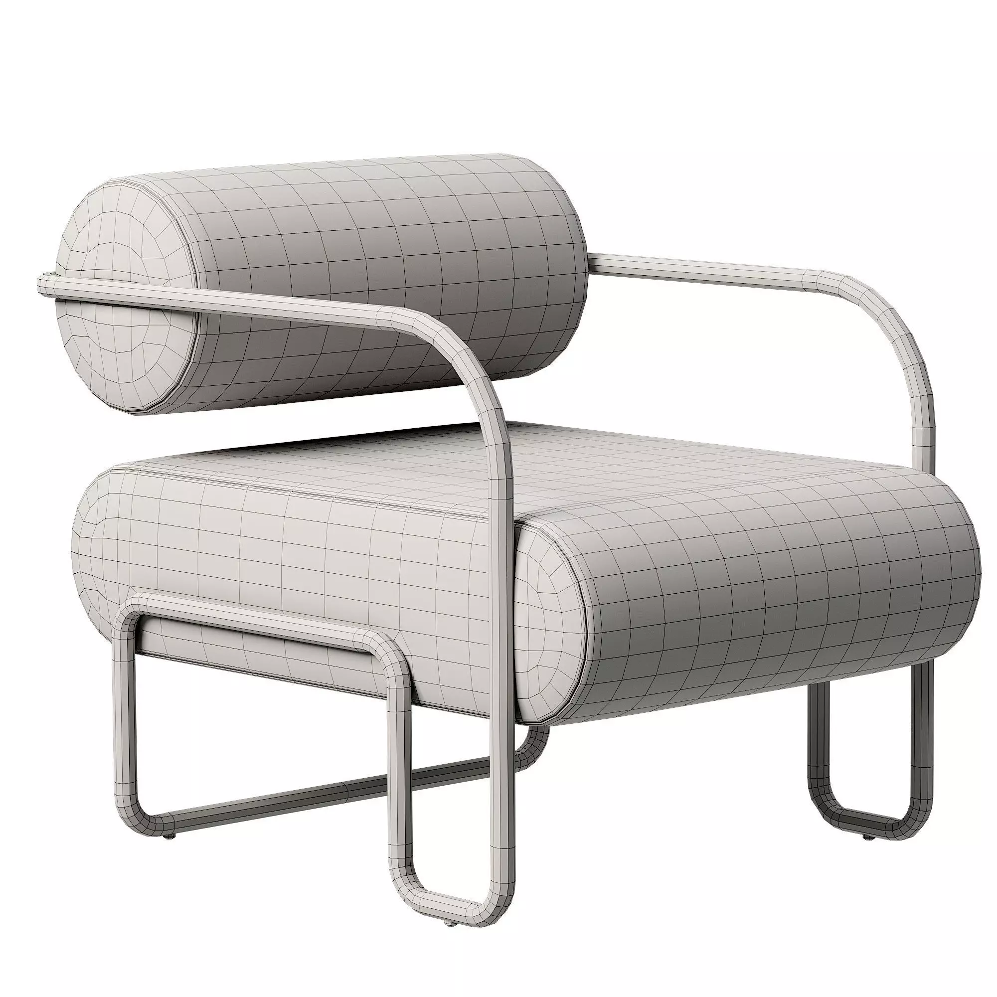 Club Chair in Como by Kelly Wearstler Low-poly 3D model_3