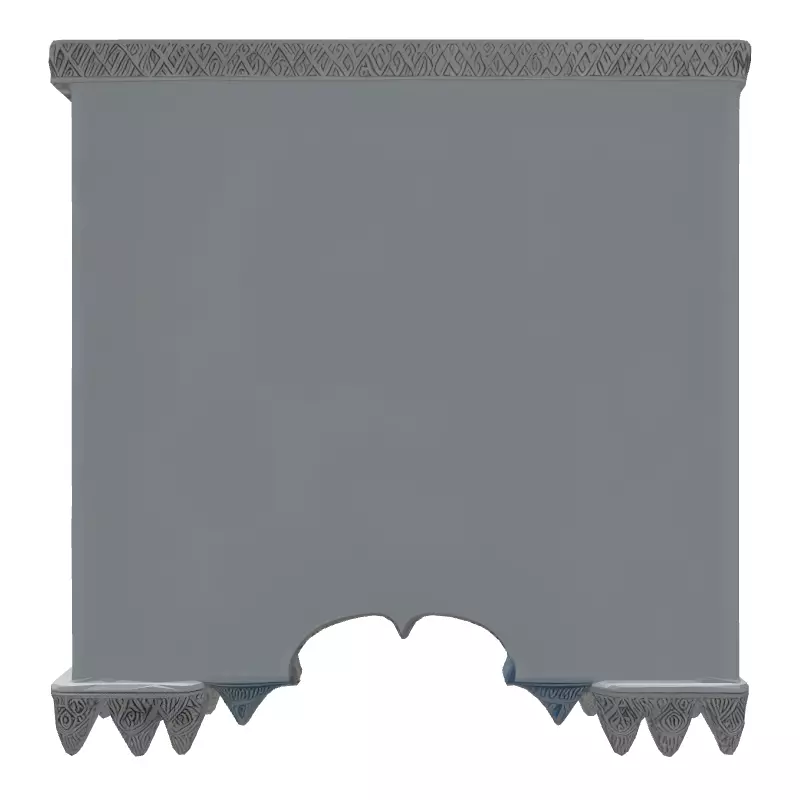 Ornate Islamic Architectural Arch Panel Low-poly 3D model_7