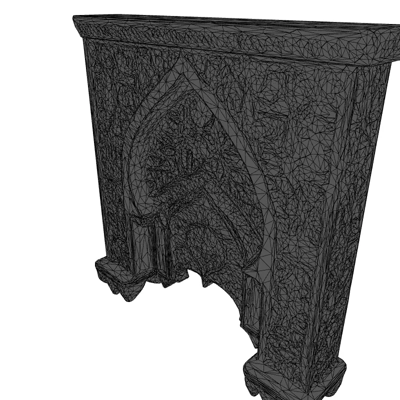 Ornate Islamic Architectural Arch Panel Low-poly 3D model_9