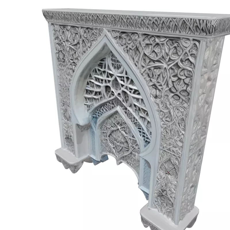 Ornate Islamic Architectural Arch Panel Low-poly 3D model_2