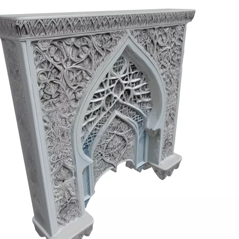 Ornate Islamic Architectural Arch Panel Low-poly 3D model_3