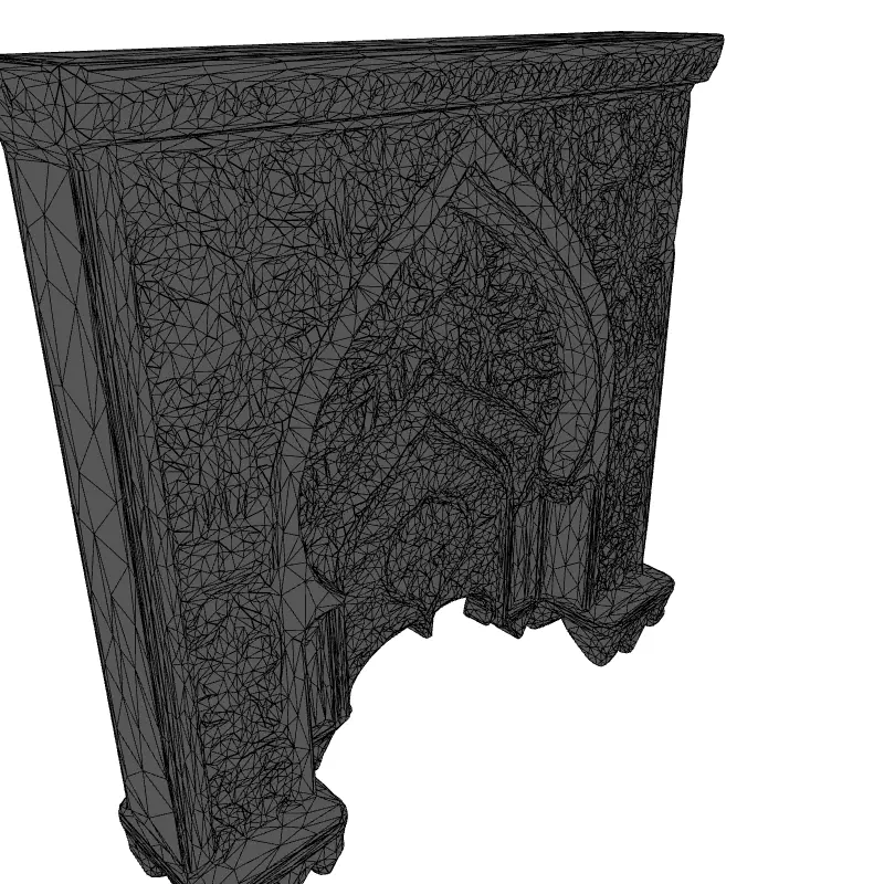 Ornate Islamic Architectural Arch Panel Low-poly 3D model_1