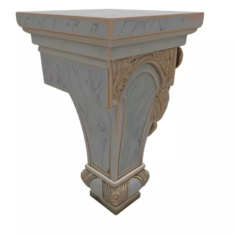 Marble Lion Head Architectural Corbel Low-poly 3D model_6