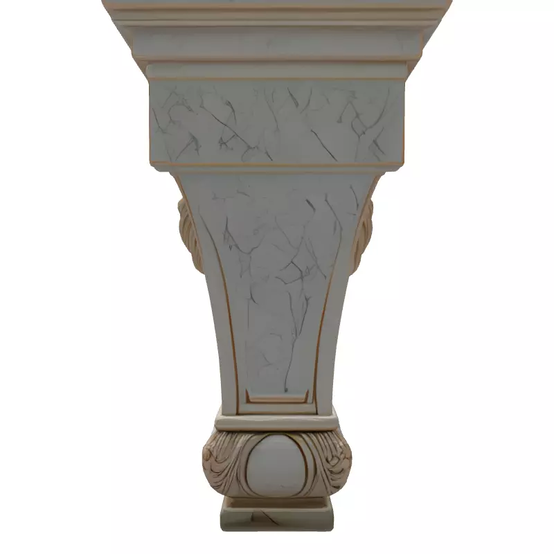Marble Lion Head Architectural Corbel Low-poly 3D model_7