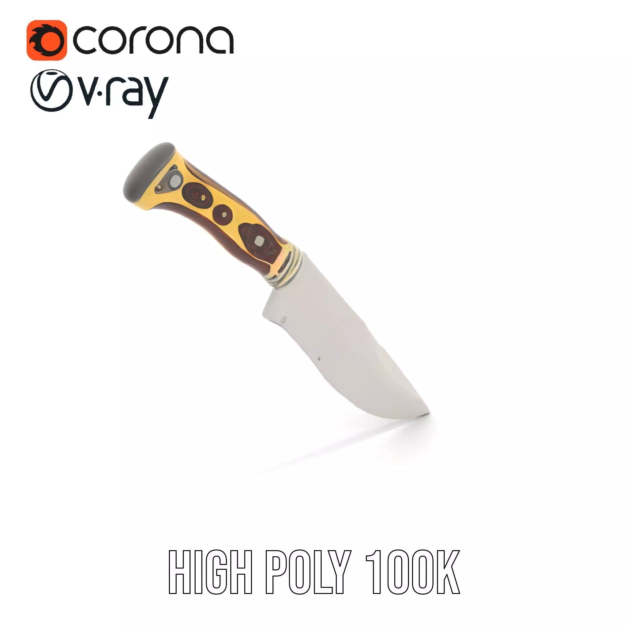 Elegant Tactical Knife model pack Low-poly 3D model_11