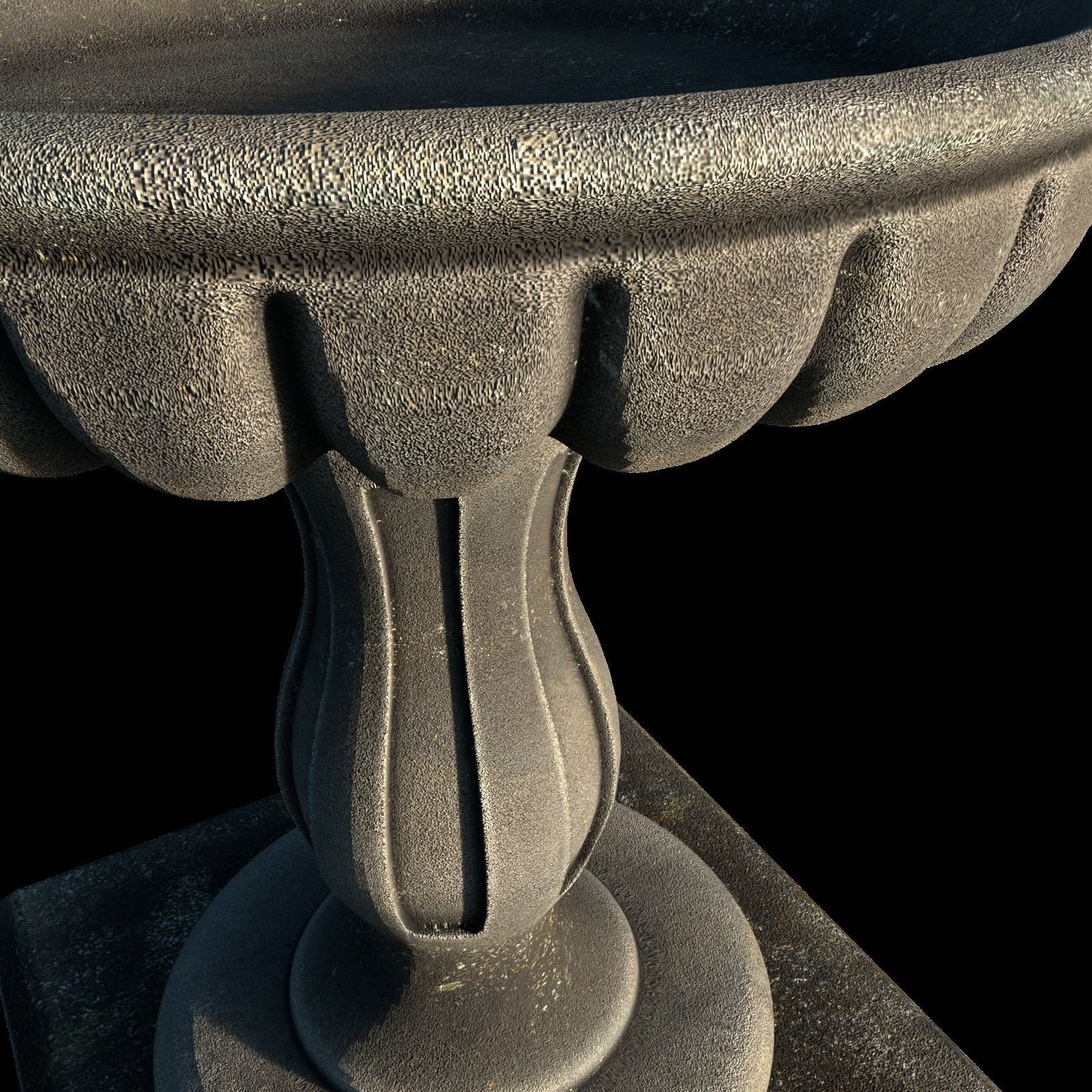 Fluted Bird Bath 3D model_1