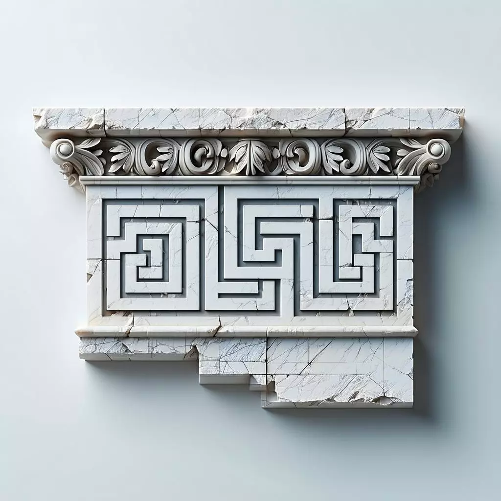 Greek Frieze Architectural Element Low-poly 3D model_0