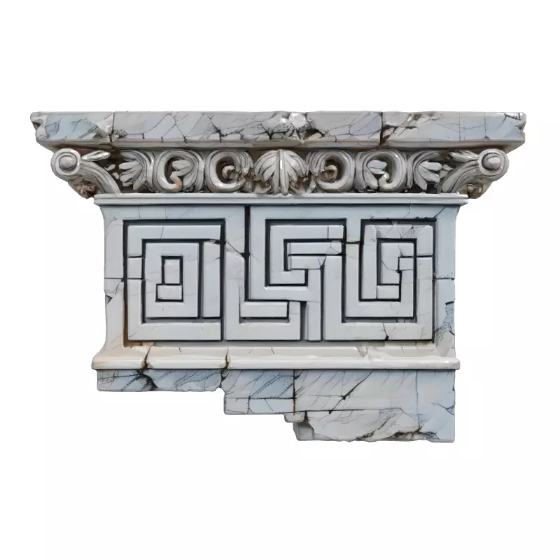 Greek Frieze Architectural Element Low-poly 3D model_4