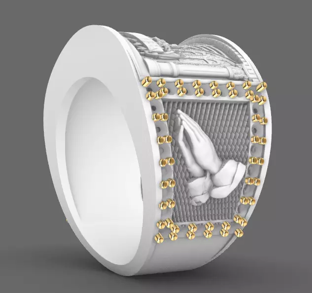 anillo ultima cena   last supper 3D print model_1