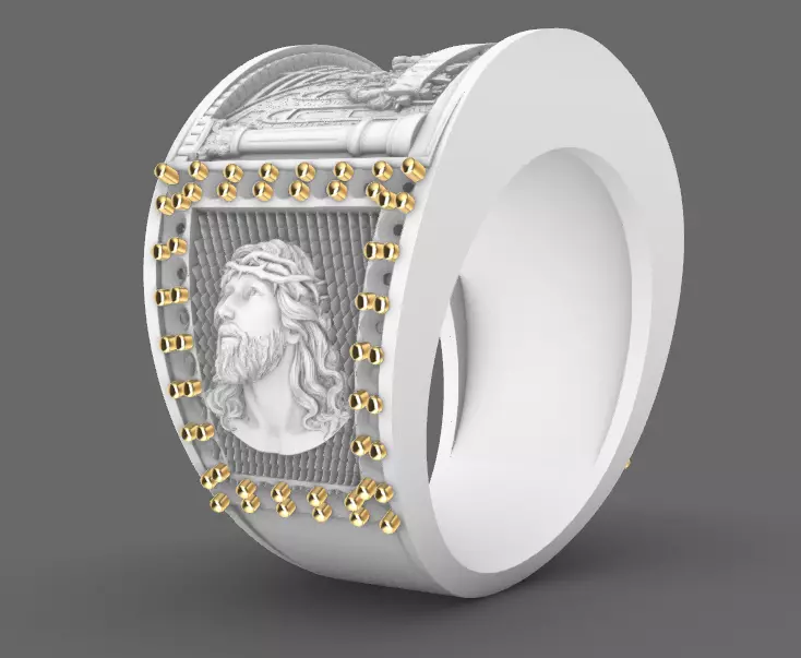 anillo ultima cena   last supper 3D print model_2