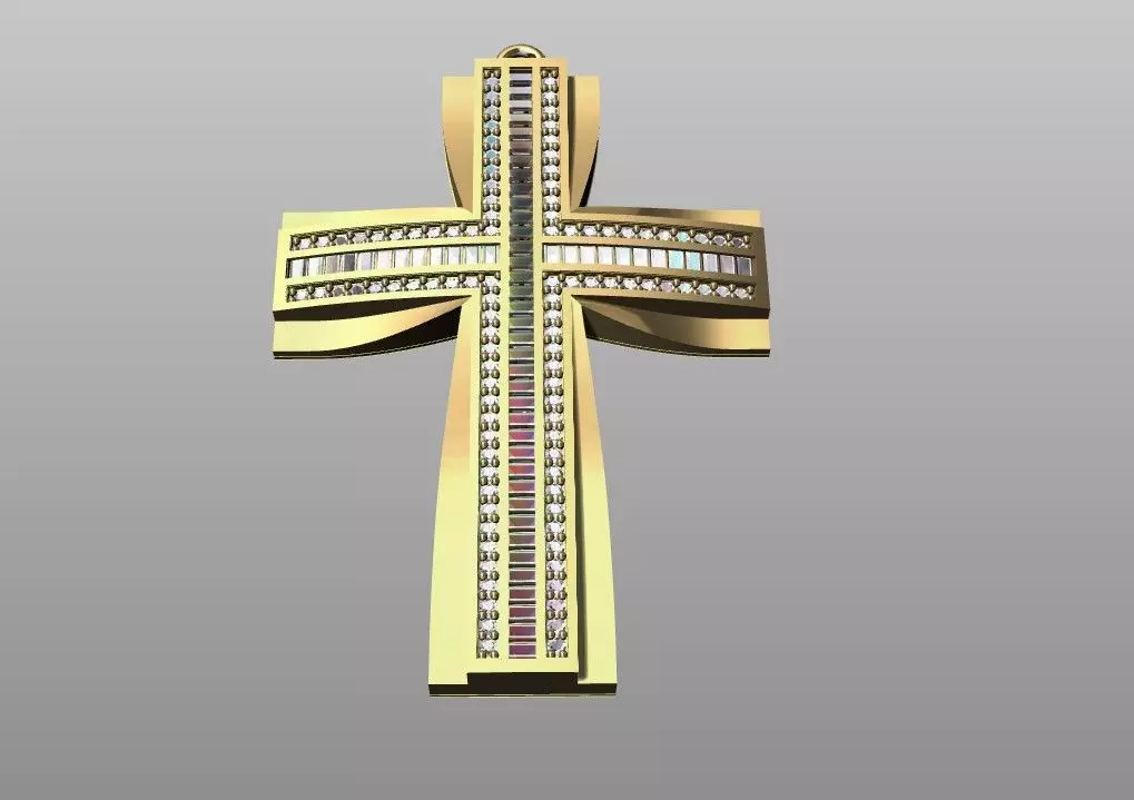 Cross pendant or necklace 3D print model_4