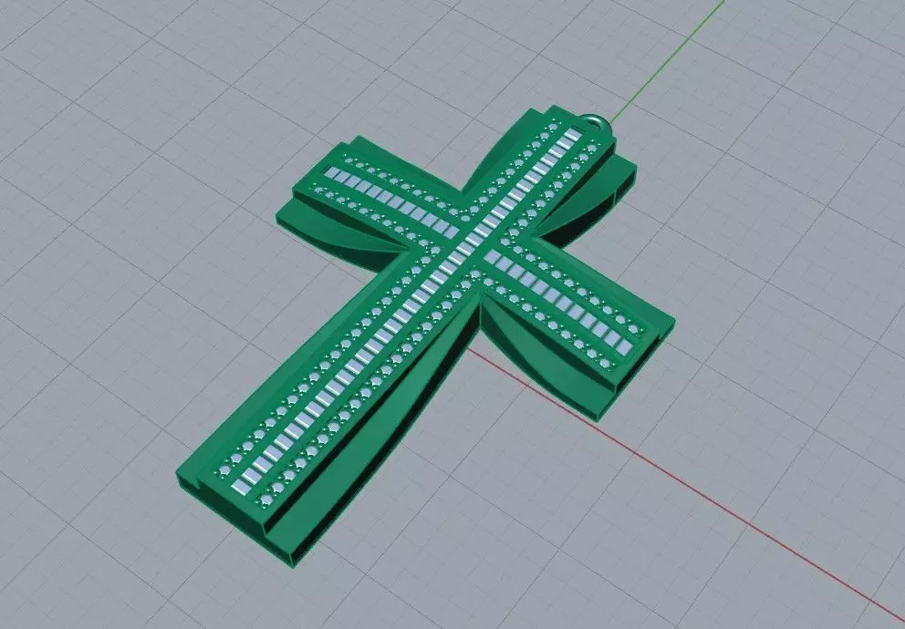 Cross pendant or necklace 3D print model_3
