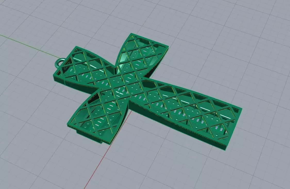 Cross pendant or necklace 3D print model_6