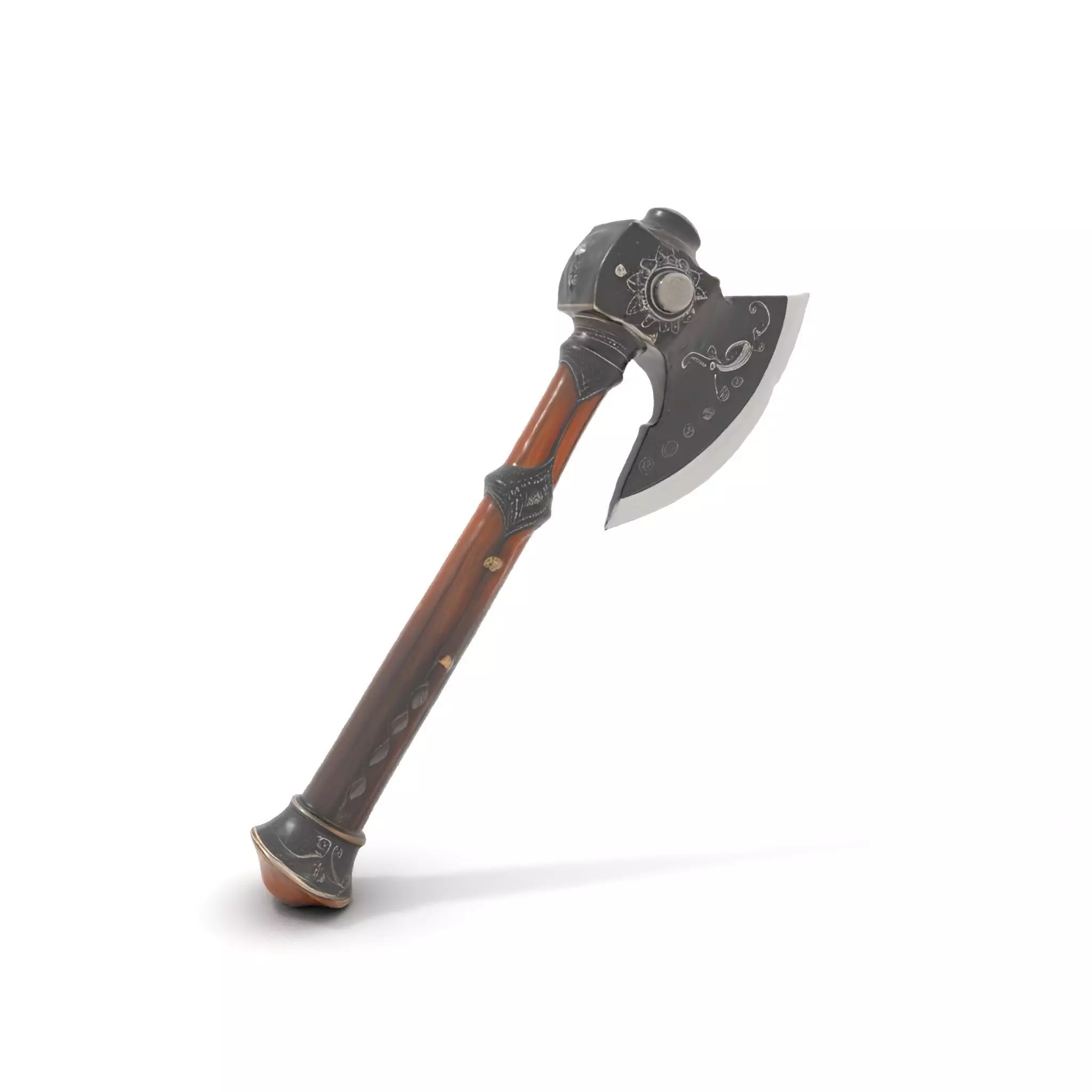 Ornate Battle Axe model pack Low-poly 3D model_0